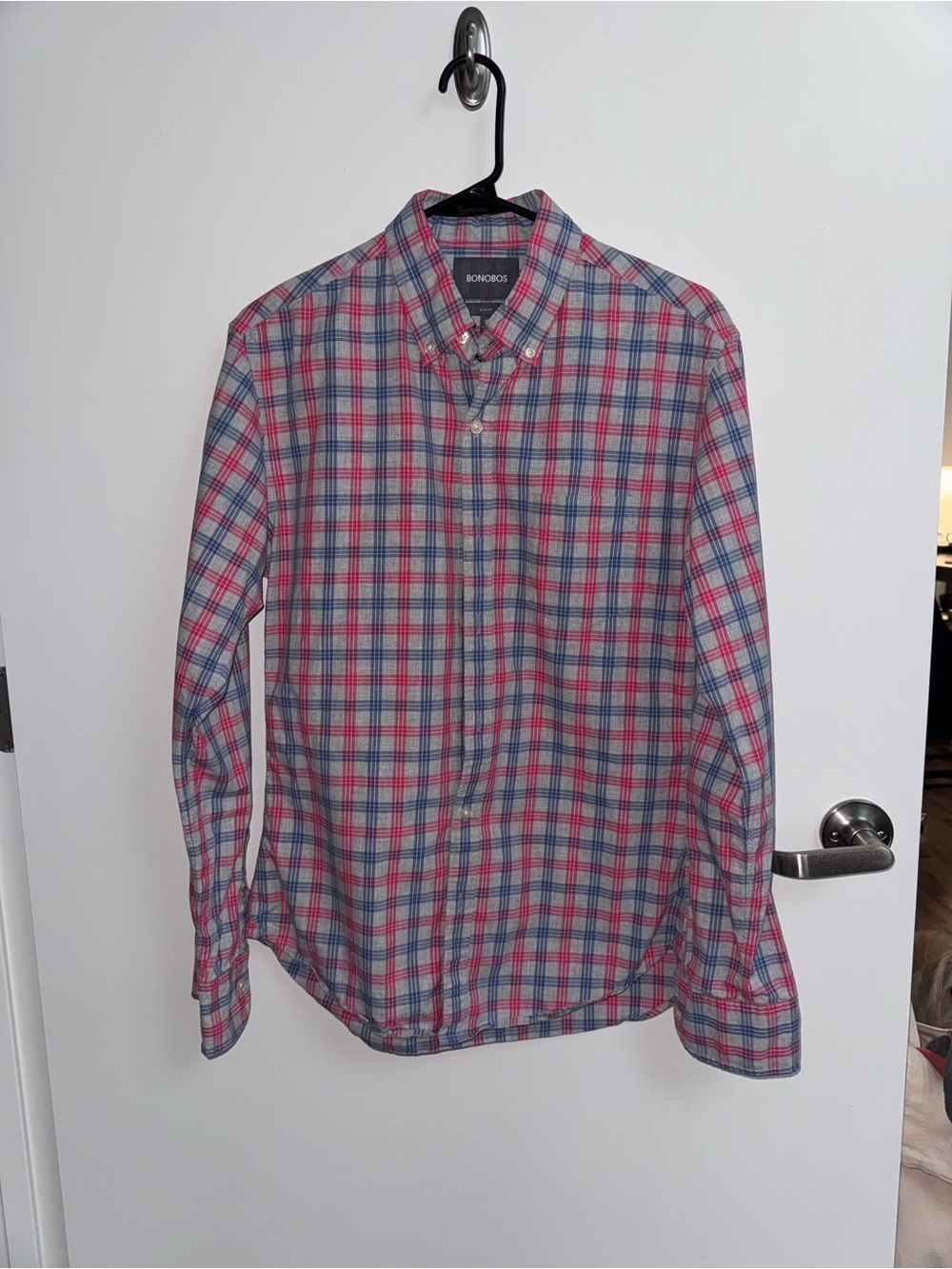 Bonobos Pink & Blue Plaid Button-Down Shirt
